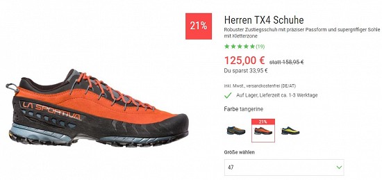 La Sportiva Herren TX4 Schuhe 125,00€ - 21% reduziert