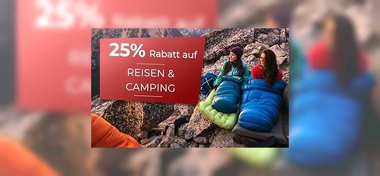 Nur noch heute: 25 % Rabatt auf Reise- und Campingartikel bei exxpozed