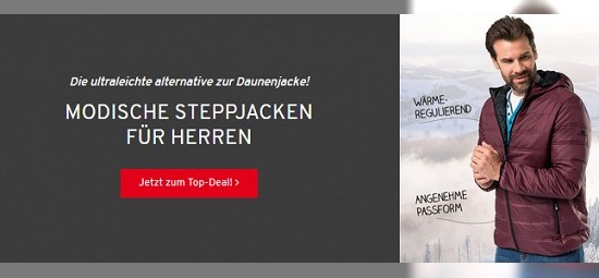 Nordcap Steppjacken (m/w) für 39,99 € statt 99 € bei vorteilshop - 59 % gespart