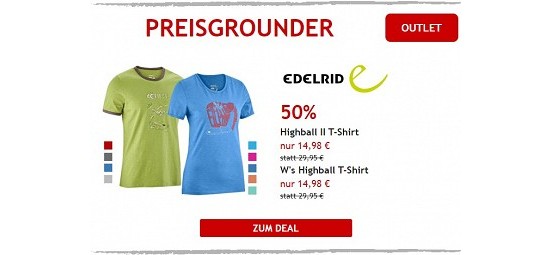 50% auf Edelrid T-Shirts
