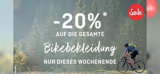 20% Extra-Rabatt auf Bikebekleidung bei sport-schuster
