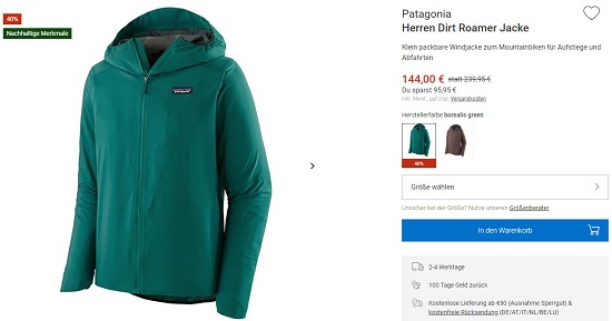Patagonia bei bergzeit- Rabatte von bis zu 40%