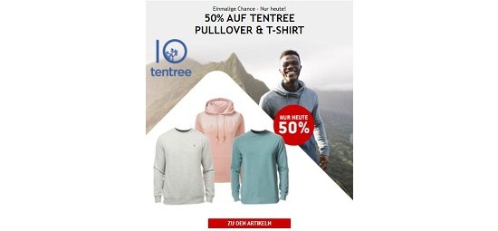 50% auf tentree Pullover & T-Shirt